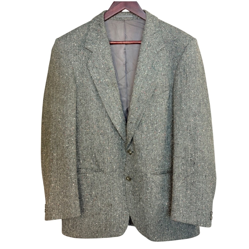Vintage Magee Donegal Tweed Sport Coat 40R Handwoven Ireland Double Vent 1970's
